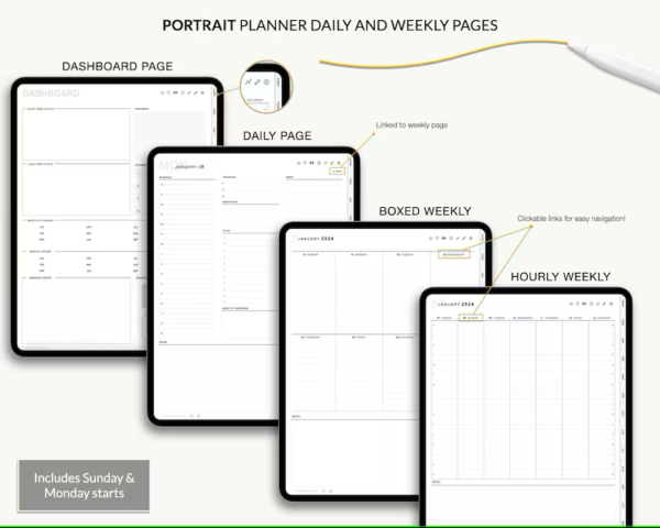 Digital planner, Goodnotes planner, iPad planner, Notability planner, Dated digital planner, Digital calendar, goodnotes for windows planner template - Image 2