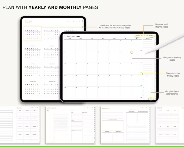 Digital planner, Goodnotes planner, iPad planner, Notability planner, Dated digital planner, Digital calendar, goodnotes for windows planner template - Image 8