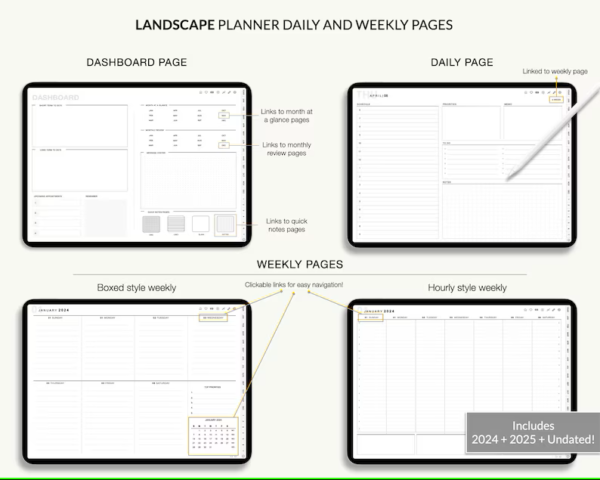 Digital planner, Goodnotes planner, iPad planner, Notability planner, Dated digital planner, Digital calendar, goodnotes for windows planner template - Image 9